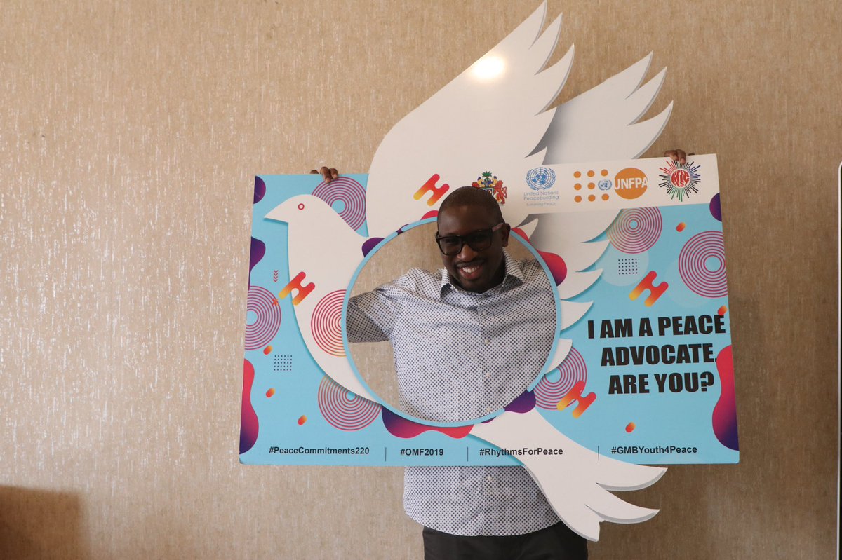 AbdoulieAJanneh's tweet photo. I am committed to building and maintaining peace for national unity, respect for the rule of law and human rights! @UNFPATheGambia #PeaceCommitments220 #RhythmsForPeace #GMBYouth4Peace #OMF2019 https://t.co/F8Ys3JtN5m