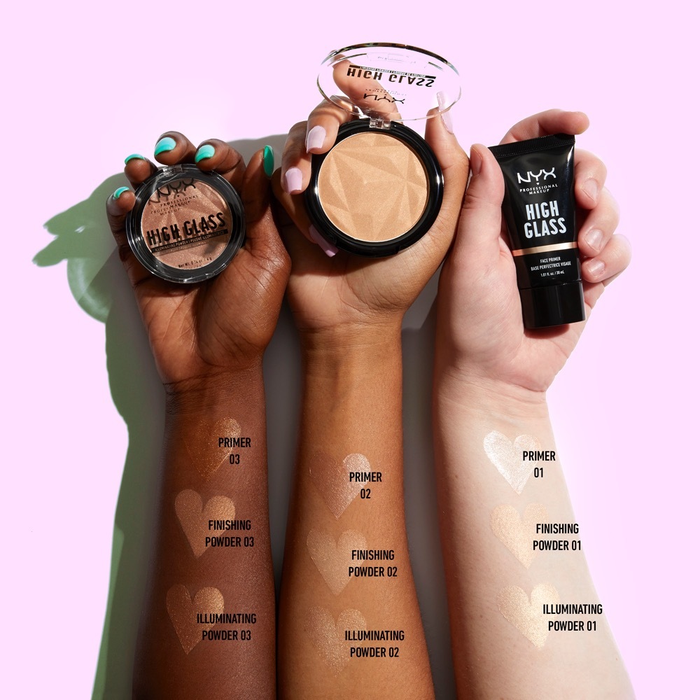 NYXCosmetics's tweet photo. #HIGHGLASS 💎 Our first pro-grade #GlassSkin collection to give you a sleek and polished glass-like glow 💫 For your skin tone, from all angles ✨ #VeganFormula 🥑 Available exclusively at @ultabeauty 💙 Shop to glow now: https://t.co/AR0UwJ1OhL https://t.co/oE0Rf90vWP
