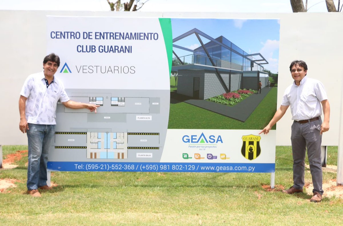 IdentidadGuara1's tweet photo. Director -Sr Carlos Franco.  Sr Atilio Chávez- Gerente. Inauguracion de la Etapa I y presentación de las siguientes etapas del Centro de Entrenamiento del Club Guarani. Con el tiempo, la mayoría de la Cantera Aurinegra será de Identidad Guarani⚽💪⚫💛 #IdentidadGuarani https://t.co/yiW2wlzGFG