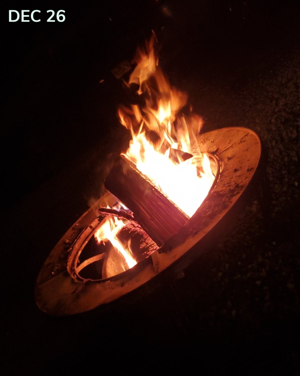 Dec 26th and I am outside enjoying a fire. Who would have though?!?