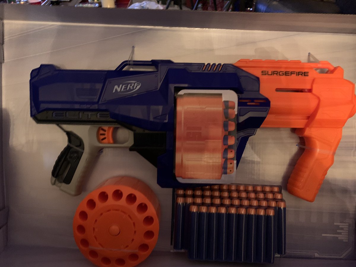 Lynch_Katherine's tweet photo. Apparently I put a Nerf gun on my Christmas list, I don’t rember putting it there, but boy am I happy I did! https://t.co/AcxJfBZEt4