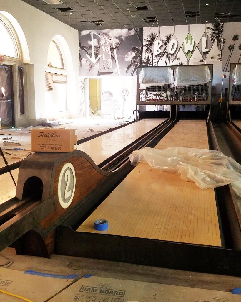 Great progress is being made in the construction of our new resort duckpin bowling lanes, Pinz &amp; Pints, opening next month! #duckpinbowling #familyfun
