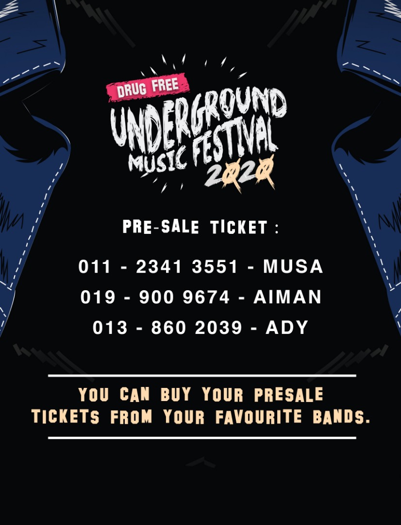 UNDERGROUND MUSIC FESTIVAL 2020
31 DEC 2019
8PM - 2AM

<a href="/naratukd/">Naratu</a> <a href="/ThyRegiment/">THY REGIMENT</a> <a href="/maddamemalaysia/">maddame...</a> @DBH_Soundscapes <a href="/PatriotsMY/">PATRIOTS</a> <a href="/dishband/">D   I   S   H</a> <a href="/ArmpunkS/">Supakit</a> <a href="/PascaSiniMY/">PASCA SINI</a> <a href="/heavsidekl/">NEW EP OUT NOW !</a> <a href="/crazy_grizzly/">𝕮𝖗𝖆𝖟𝖞 𝕲𝖗𝖎𝖟𝖟𝖑𝖞</a> <a href="/DesPanikBand/">DES PANIK!</a> <a href="/Neurosse_band/">Neurosse</a> <a href="/DependentMy/">DEPENDENT</a> <a href="/murdermalaysia/">Murder</a> <a href="/transitionsmy/">Transitions</a> @LoratsBand <a href="/FFBandMY/">Forgetting Francesca</a>