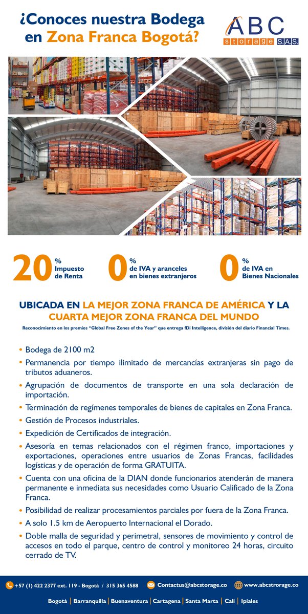 abcrepecev's tweet photo. ¿Conoces nuestra 𝐁𝐨𝐝𝐞𝐠𝐚 en 𝐙𝐨𝐧𝐚 𝐅𝐫𝐚𝐧𝐜𝐚 de Bogotá?
#Empresas #ZonaFranca #Storage #Bodegas #IVA #MejorBodega #ABCCargoLog #ABCRepecev #ABCecoFriendly #Bogotá #Colombia #FelizJueves https://t.co/udIz9ziYAS