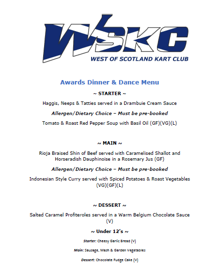 WSKC Annual Awards Evening 18th January 2020 at 200 SVS