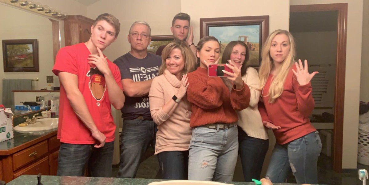 halliemitchll's tweet photo. “what’s it like having a big family?” 

i woke up on christmas to a full on nerf war in our living room https://t.co/smSBQVKeLd