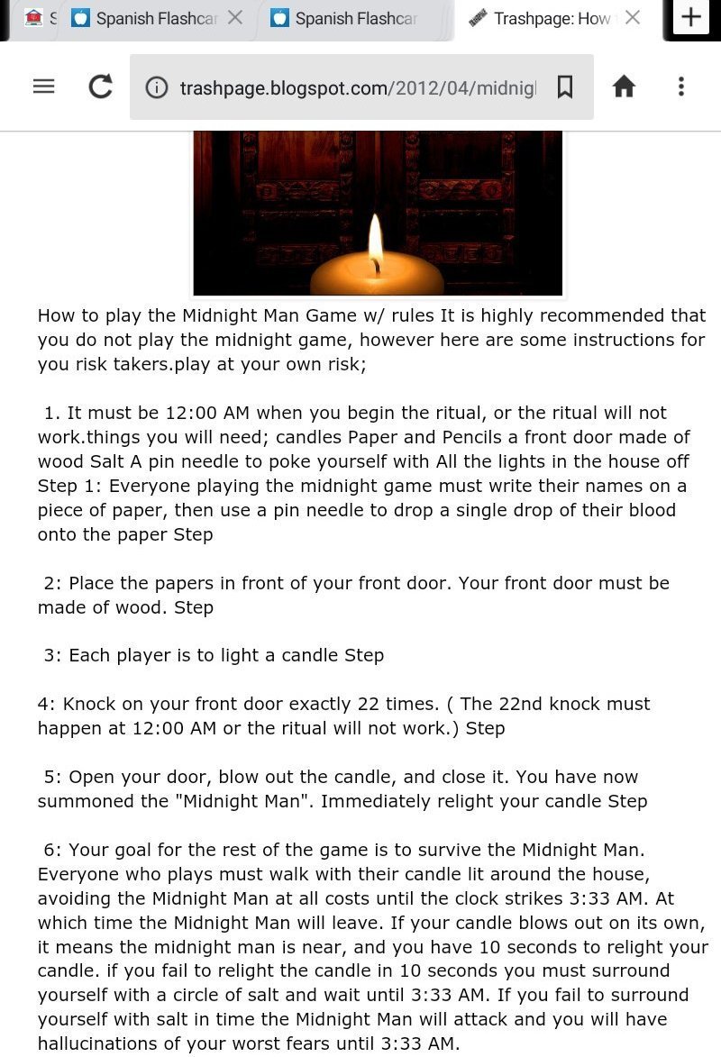 _Pimpy_Spiders_'s tweet photo. {{Just putting this out there.

DO.         NOT.           PLAY.         THE.      

         MIDNIGHT.           GAME.

I've seen many videos of people playing this. The TV turned on by itself, glass cups broke all by themselves, and whispers were heard. It's VERY dangerous.. https://t.co/9KIkkW6w5M