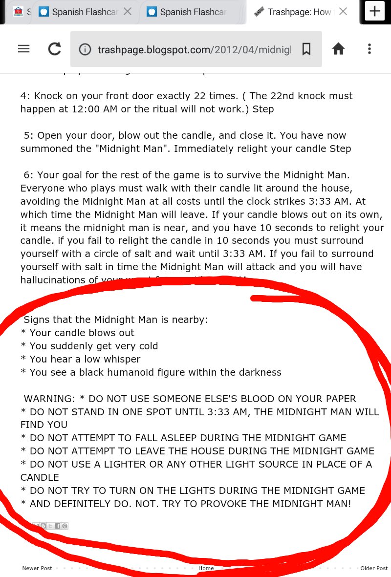 _Pimpy_Spiders_'s tweet photo. {{Just putting this out there.

DO.         NOT.           PLAY.         THE.      

         MIDNIGHT.           GAME.

I've seen many videos of people playing this. The TV turned on by itself, glass cups broke all by themselves, and whispers were heard. It's VERY dangerous.. https://t.co/9KIkkW6w5M