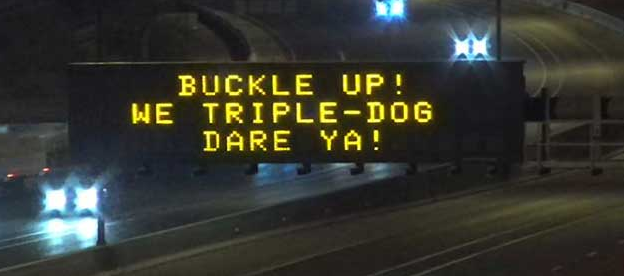 LincolnwoodPD's tweet photo. Buckle up! We triple dog dare ya! #LincolnwoodPolice #SeatbeltsSaveLives #ClickItOrTicket https://t.co/3vzqakcyQx