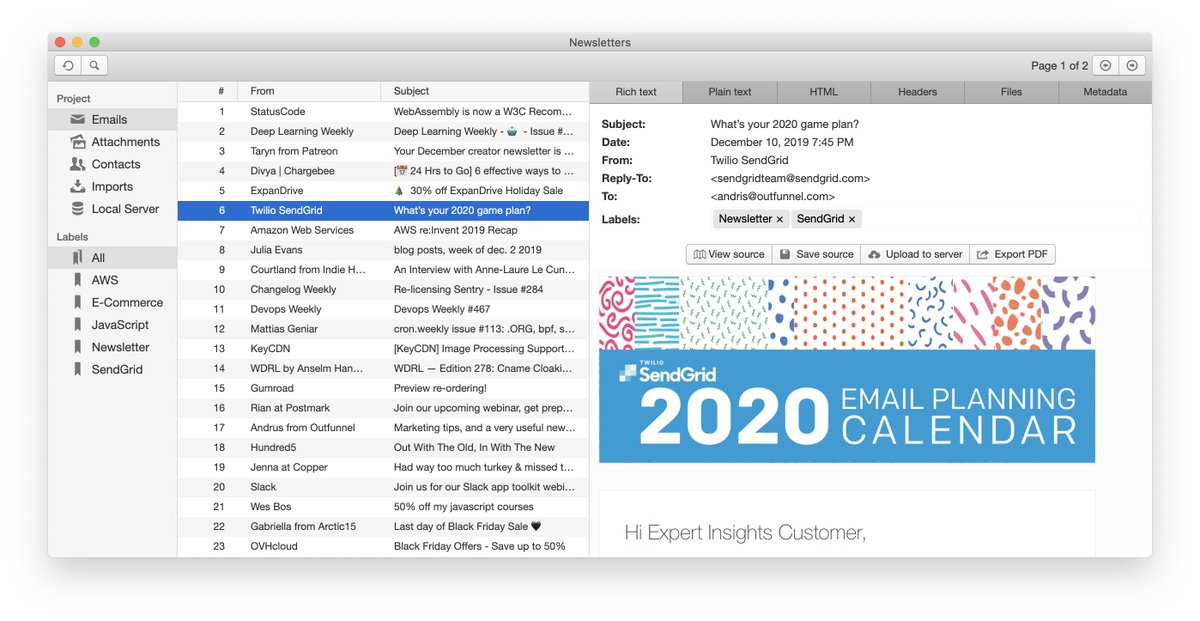 nodemailer's tweet photo. Not exactly a huge thing but NodemailerApp now allows to apply custom labels to emails and to filter messages based on these labels. https://t.co/EO2mMOsPa4