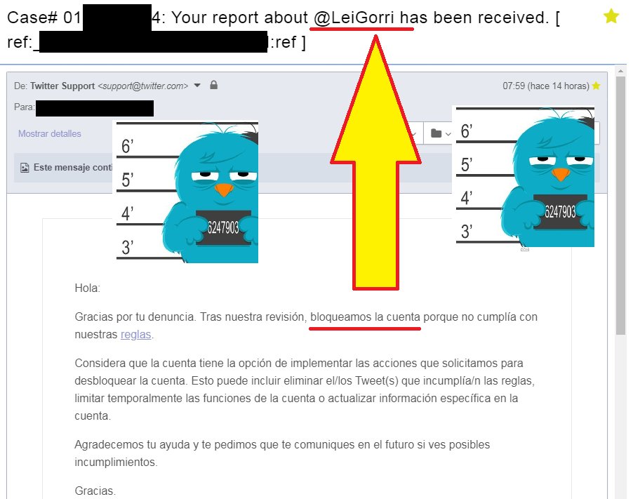 LaReportadora's tweet photo. Hola LeiGorri.
Nos insisten mucho en que incumples las normas de Twitter.
Dicho y hecho, la dispersión se acerca :)
ZZZASSSSSS
#LaReportadora https://t.co/yLGTj3urMJ