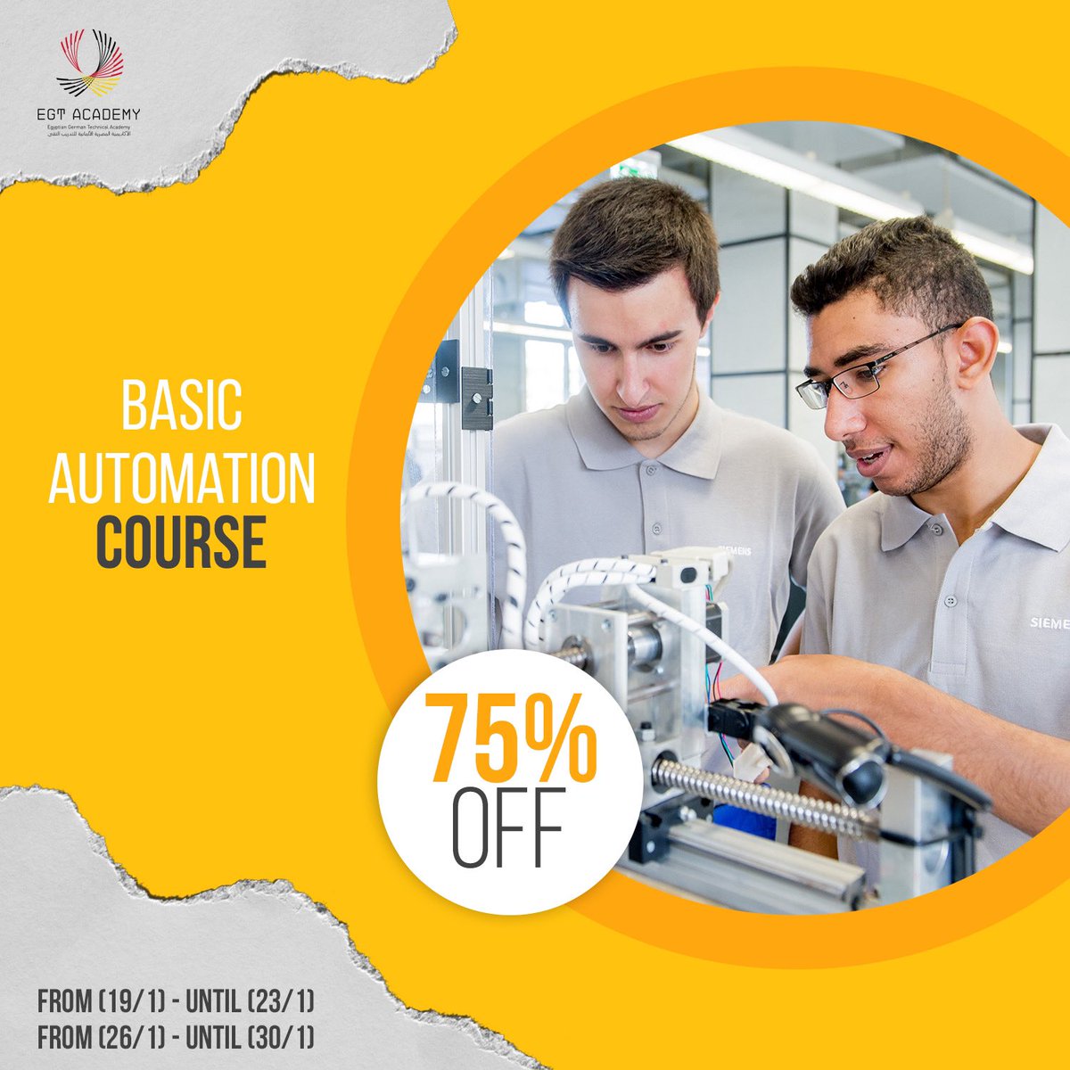 EGTAcademy's tweet photo. The #EGTAcademy offers university students and 18',19' graduates an exclusive 75% discount on the following courses. Hurry up and get your mid year vacation busy with our Interesting courses that will help you improve your technical skills.Check out all the details on our website https://t.co/EFdYDNhupf