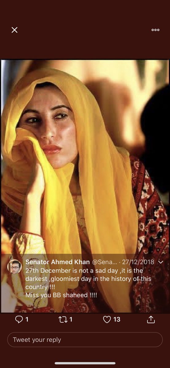 27th December is not a sad day ,it is the darkest ,gloomiest day in the history of this country !!! 
Miss you BB shaheed !!!!