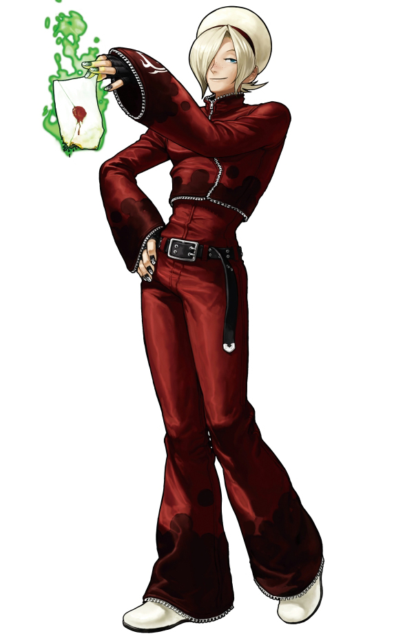 ASH CRIMSON - "The Sneering Blaze"Age: 16Country: ??? (raised in France)Team: Hero TeamOrigins: KOF 03the face character of the tales of ash saga... though not always necessarily its hero. he's cunning and self-righteous, willing to do anything to get ahead of the curve.