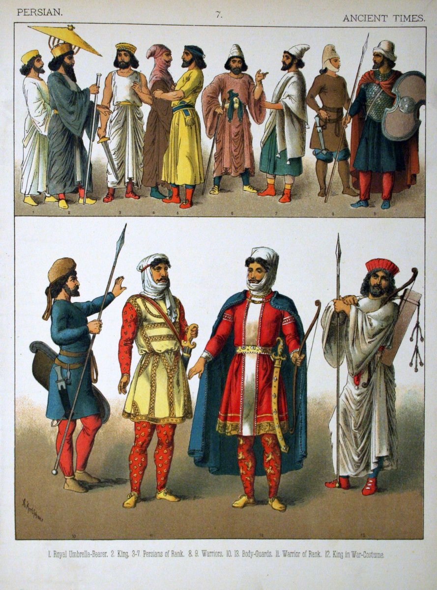 Illustration shows ancient Persian Achaemenid soldiers.