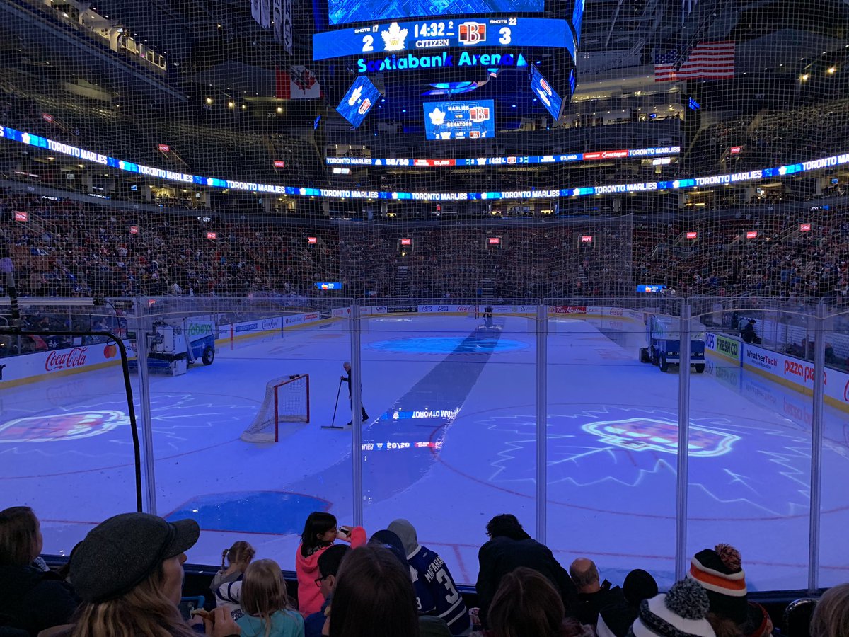 The Toronto Marlies Boxing Day Classic is where we find our first choreographed resurfacing. Like a scene out of #dirtydancing these two put on a show for the thousands of onlookers both young and old. Every inch has been thoroughly soaked with a fine mist of warm liquid. #acc