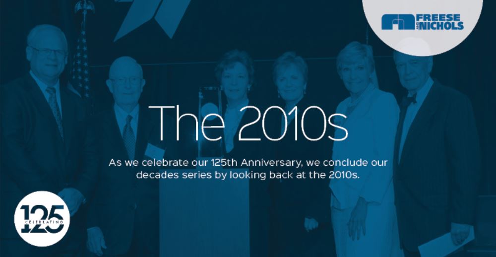 FreeseNichols's tweet photo. #tbt to the #2010s -- the last decade in our series that chronicles our achievements decade by decade. In our most recent decade, we became the first firm in our industry to receive the Baldrige Award, and we expanded into six new states. #JoinFNI https://t.co/T5mO9tsWqs https://t.co/SzvKeY68zd
