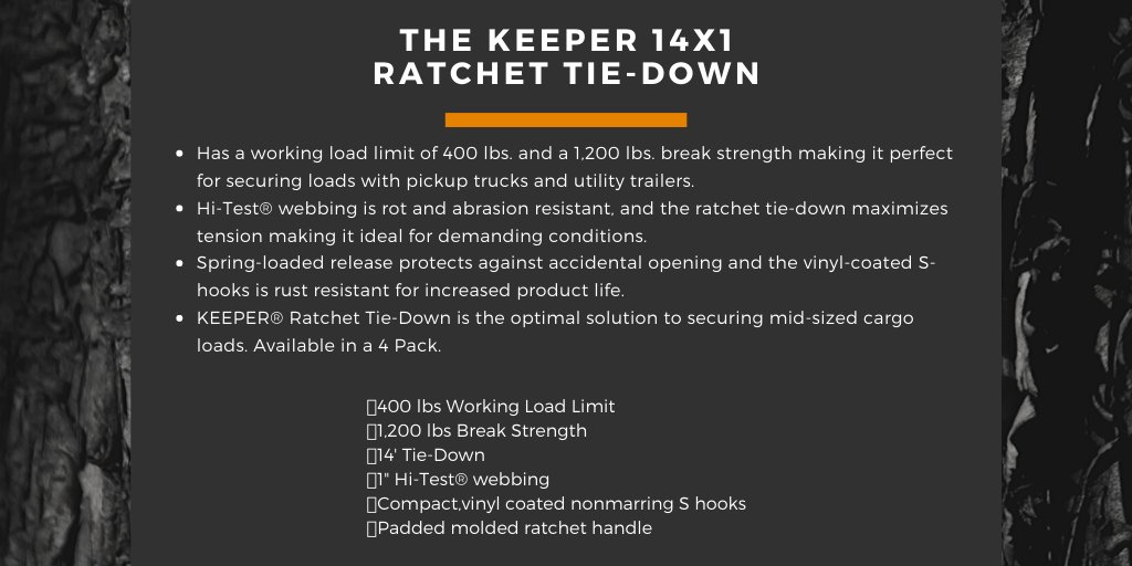 keeperproducts's tweet image. 😎👍The Keeper 14x1 Ratchet Tie-Down in action!

🛒Amazon | The Home Depot | more...
.

#ratchetstraps #KeeperProducts #cargocontrol #Hauling #Trucks
