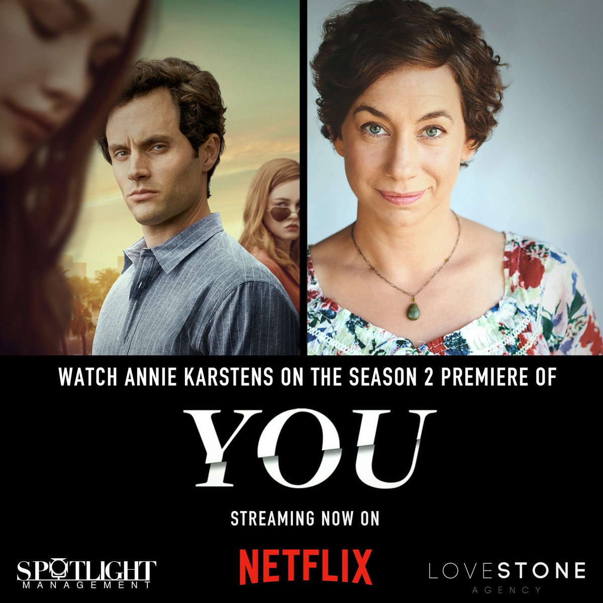 Spotlight_Mgmt's tweet photo. Go Binge watch #YOU on #Netflix & be sure to check out Annie in Epidode 1 of Season 2 giving some major side eye to #PennBadgley. DMV lady realness Go #TeamSpotlight! Way to represent
#SpotlightManagement #YOUNetflix #BookedActor #YOU #BookingActor #AnnieKarstens #LoveStoneAgency https://t.co/KhT6r3DFaC
