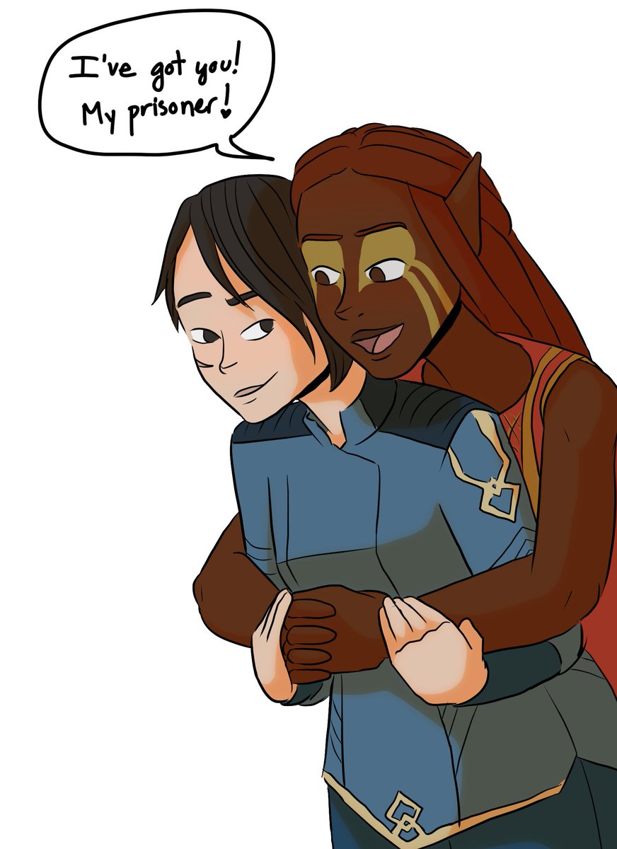 curious_doodler's tweet photo. More Amaya fanart! This time featuring Janai. I love these two together 🥰 #amaya #dragonprince #tdp #tdp3 https://t.co/8K2NC2VDYw