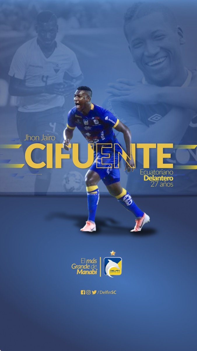 DelfinSC's tweet photo. ¡BIENVENIDO AL CAMPEÓN!💙💛
"El degollador" J.J. Cifuente es nuestro segundo refuerzo para la temporada 2020.
¡ÉXITOS GOLEADOR!🙅🏿‍♂️
#ElMásGrandeDeManabí
#Campeones2019 https://t.co/ZNp3Yxwwl1
