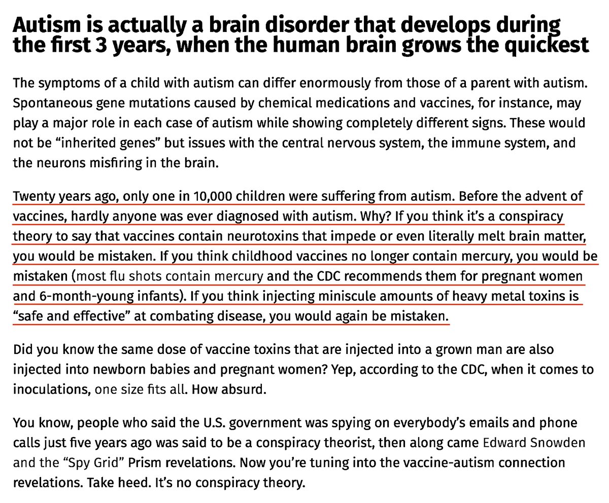 'Modern “Science” Claims That The Probability Of Having Autism Is Greater For A Person If It “Runs In The Family".''The Problem With The Hereditary Autism Theory, And It Is Just A Theory, Is That There Is No DNA Sequence That Codes For Autism.' https://vaccines.news/2018-11-03-if-autism-is-hereditary-where-are-retirement-homes-full-of-autistic-people.html