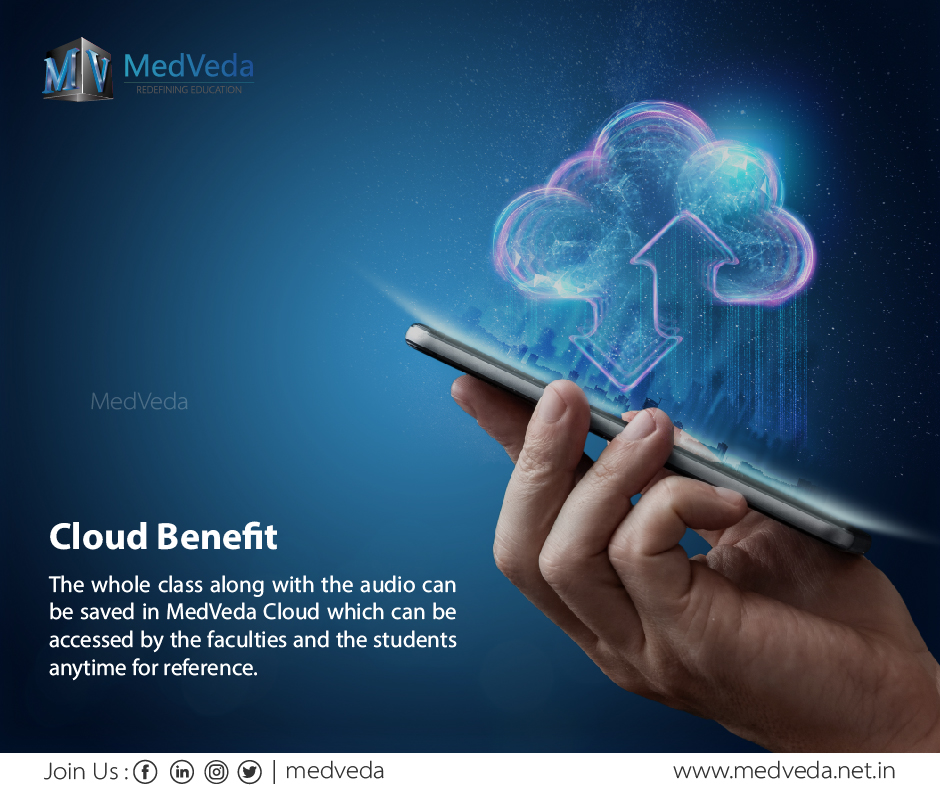 The whole class along with the audio can be saved in MedVeda Cloud which can be accessed by the faculties and the #Students anytime for reference. #Cloudcomputing #clouddata #3d #3Dmodels #med #anatomy #lms #medtech #VirtualReality #AugmentedReality #animation  #Medicaleducation