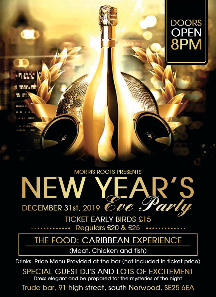 New Year's Eve Events - 
The Countdown is On! Join Us For Dinner and Drinks
As We Ring in the New Year
eventbrite.co.uk/e/morris-roots…