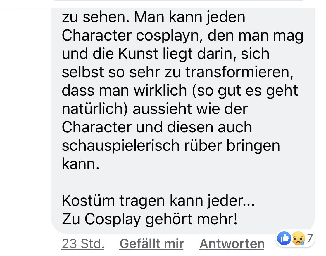 Eosandy's tweet photo. Tochter 16 hat ein Wunsch an Papa der Cosplay Fotograf ist „ kann ich auch mal ein Cosplay Shooting haben?“ Papa klar ich organisiere was. Papa macht ein Facebook Post . alles supi und dann dieses Kommentar... Fühlt sich wie eine klatsche 😔 Tochter: ne will nix mit zutun haben https://t.co/ATedOb9oUY
