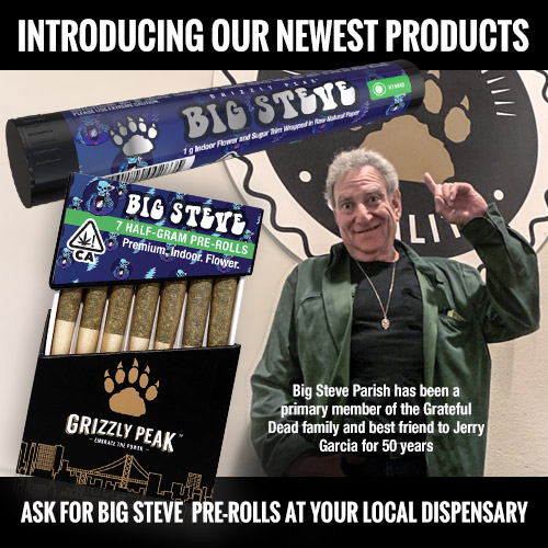 Grizzly Peak™ (@grizzlypeak_) on Twitter photo We're stoked to announce our collab with <a href="/BigSteveParish/">Steve Parish</a>. 💀 Big Steve is a lifetime <a href="/GratefulDead/">Grateful Dead</a> crew member, the co-founder and manager of the Jerry Garcia Band and host of the #BigSteveHour on @SiriusXM's #GratefulDead Channel! Big Steve's Pre-Roll's now available across CA! We're stoked to announce our collab with <a href="/BigSteveParish/">Steve Parish</a>. 💀 Big Steve is a lifetime <a href="/GratefulDead/">Grateful Dead</a> crew member, the co-founder and manager of the Jerry Garcia Band and host of the #BigSteveHour on @SiriusXM's #GratefulDead Channel! Big Steve's Pre-Roll's now available across CA!