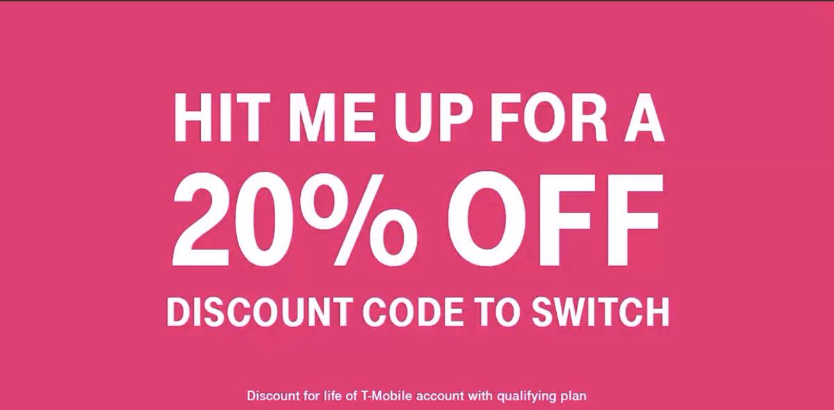 DaveFear0523's tweet photo. Time is ticking! If you haven’t tried t-mobile NOW is the time! Do not miss out on 20% off for LIFE 🤩 https://t.co/zdjswfqIf9