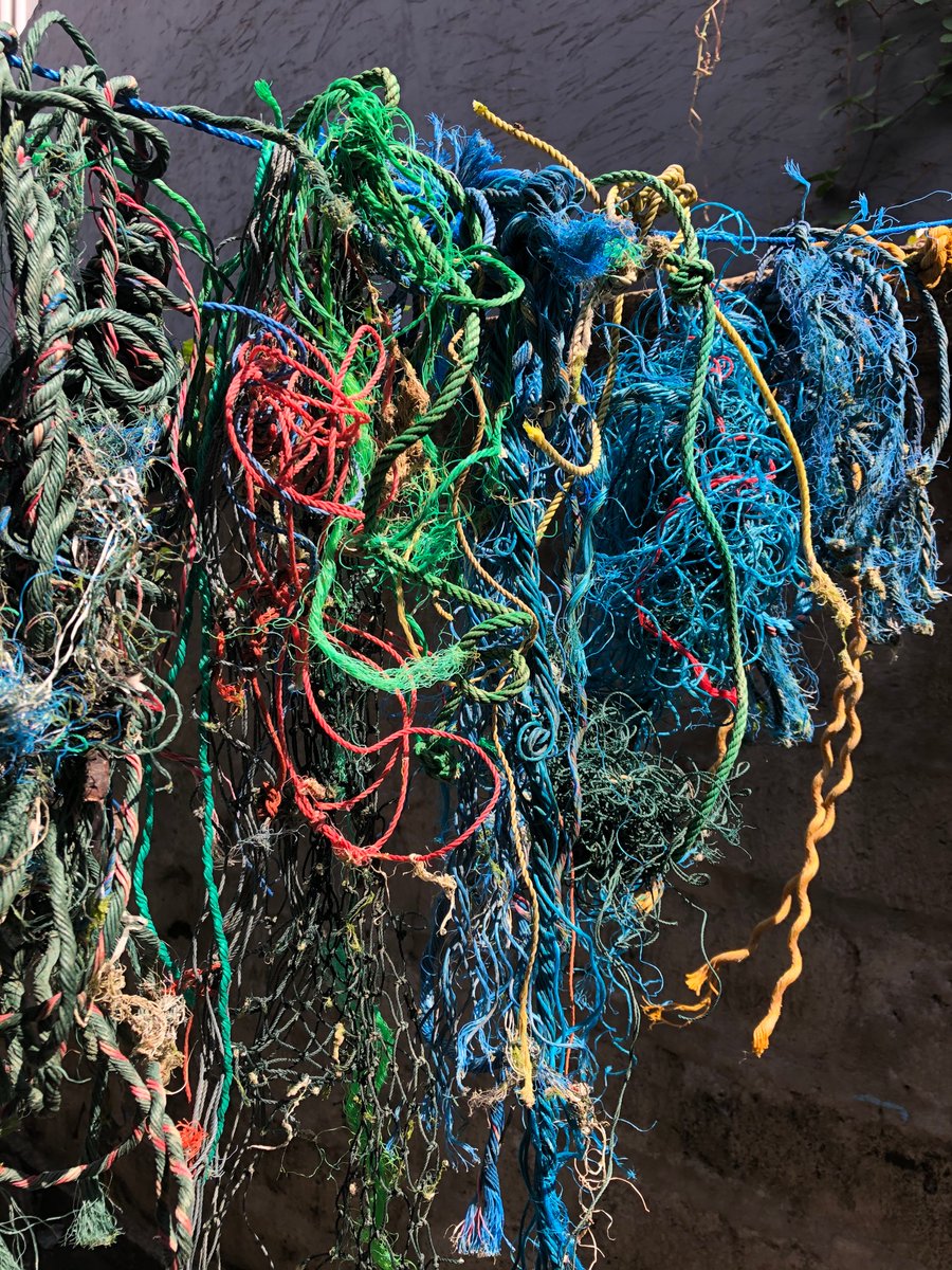 AriBayuaji's tweet photo. @calltoearth After a long painstaking process cleaning and deconstructing the plastic ropes to become fine plastic fibre, I use it for my sculptural works. #calltoearh https://t.co/nkcp3RMTmw