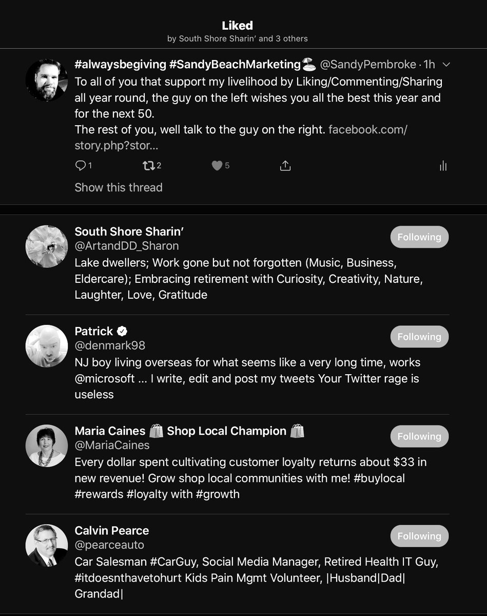 SandyPembroke's tweet photo. These people rock! If you’re looking to build your #network on #Twitter, these Champions can help you... take a look. #ProfessionalTip
@ArtandDD_Sharon + @denmark98 + @MariaCaines + @pearceauto 🙏🙏🏽🙏🏿
Always always #alwaysbegivng https://t.co/oD1XWR0iRc