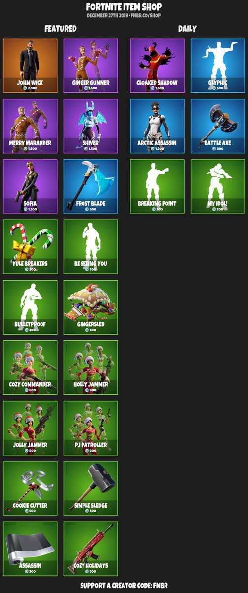 Fnbr Co On Twitter Fortnite Item Shop For December 27th 2019 Https T Co Nxpckxmqqb Use Creator Code Fnbr If You D Like To Support Us Https T Co Llidgnuvzo Fortnite Item Shop Dec 27 2019 Fortnite Item Shop Dec 27 2019 Fnbr Co On Twitter Fortnite Item Shop For December 27th 2019 Https T Co Nxpckxmqqb Use Creator Code Fnbr If You D Like To Support Us Https T Co Llidgnuvzo