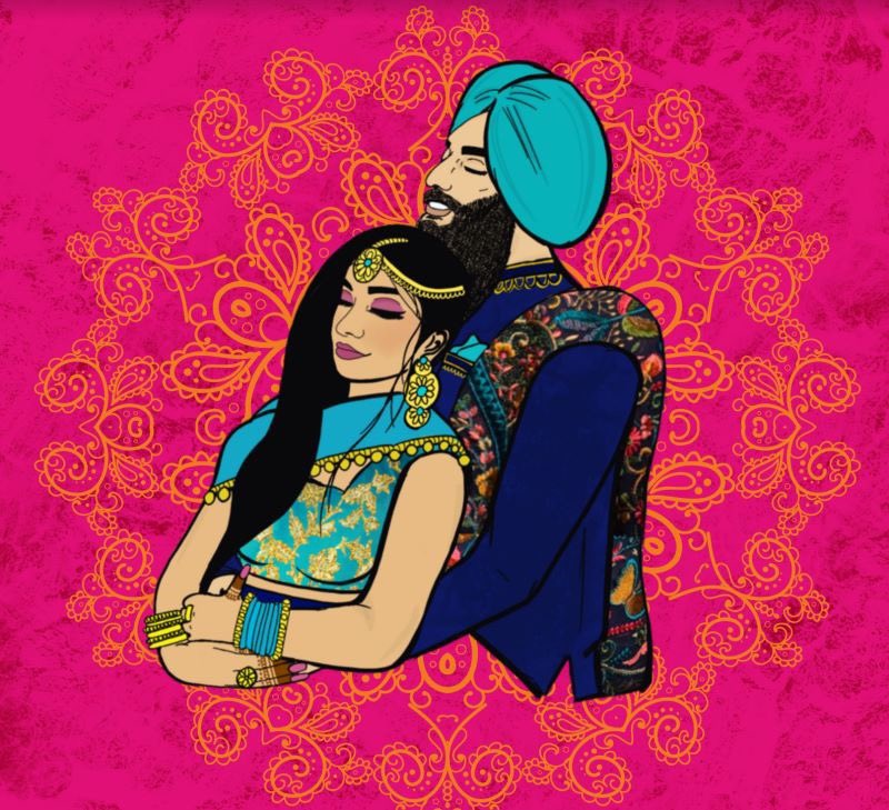 EventricsW's tweet image. #WeddingInspo: People will talk about a #wedding for years to come, especially if they have great pictures to look back on! Poonam &amp;amp; Sahebjit came up with an idea unique to them by adding the cutest rendering to their photo booth pictures for guests to take at their #Sangeet!