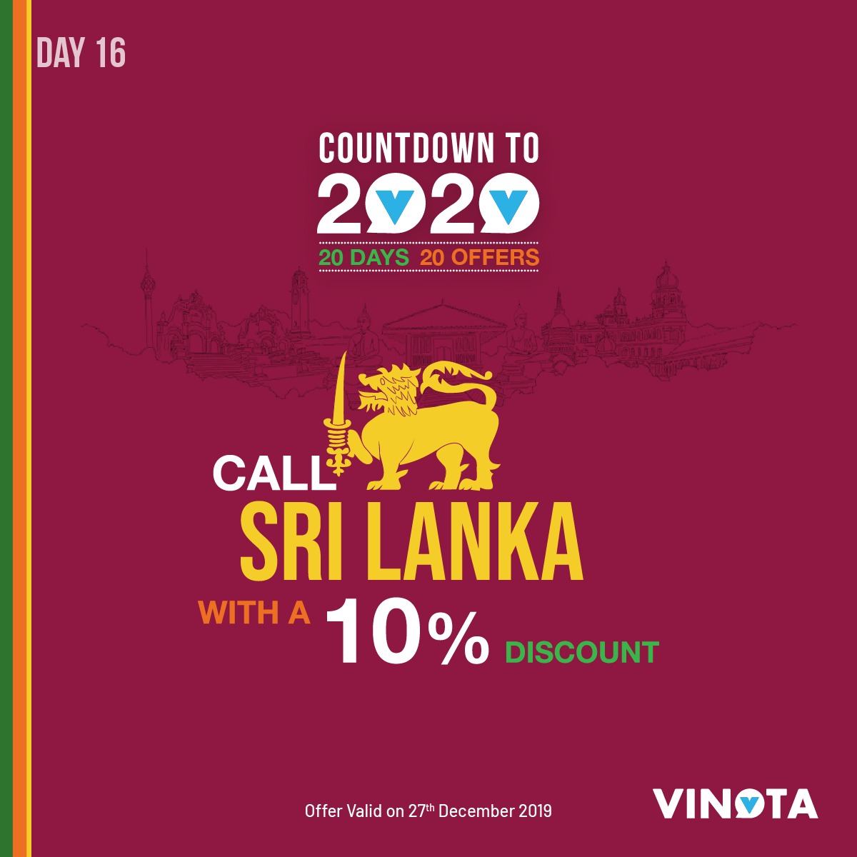 vinotaAPP's tweet photo. Missing the warmth and fresh air of the lush green paradise? Call Sri Lanka today with a 10% discount from Vinota and bring back those beautiful memories. https://t.co/oicjAgvOlO