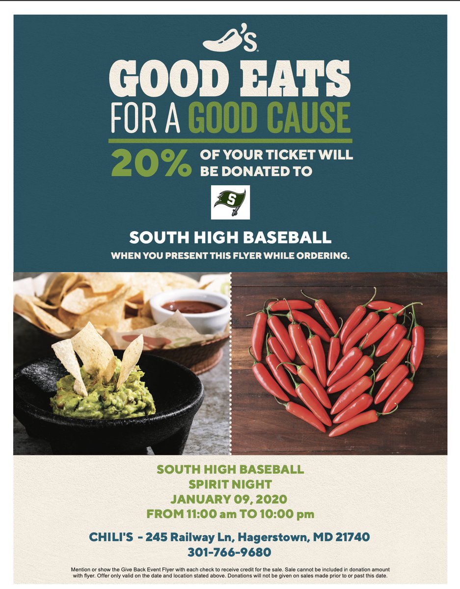Baseball_South's tweet photo. Please come out to support our program on Jan 9th at Chili's! #GetExcited 🌶️⚾️ https://t.co/DofQfOh4r0