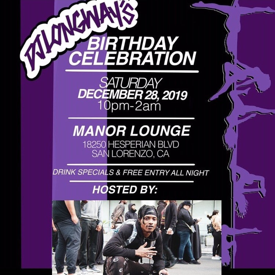 IcePresents's tweet photo. This Saturday!
We pulling up to Manor Lounge in San Lorenzo, CA to celebrate our Fam @DJLongWay1 's Birthday! Free Admission all night! Drink Specials too! Pull up and pop out!
Manor Lounge
San Lorenzo, CA
10pm - 2am / 21+
#DjLongway #BirthdayParty #Saturday #Dec28th #Lit https://t.co/Gqy6hjI9Rh