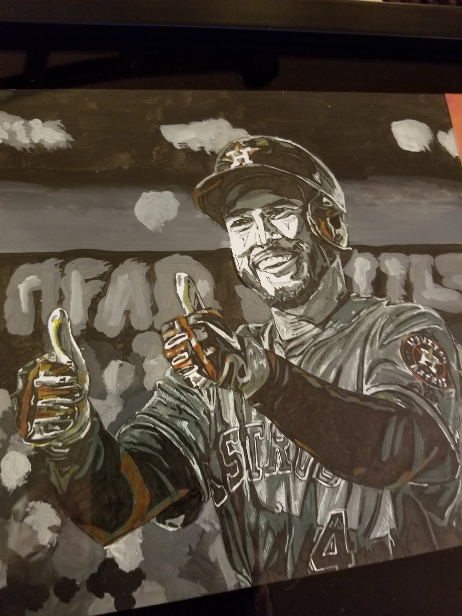 CJSportsmonkey's tweet photo. So I commissioned a print from a fellow Coog's 18 yr old niece (and fellow Coog). I think she nailed it. What you think @blummer27 @RealToddKalas @JuliaMorales @astros ?
Now if we could only get #twitterlessspringer to sign it.... https://t.co/jElT9fr6he