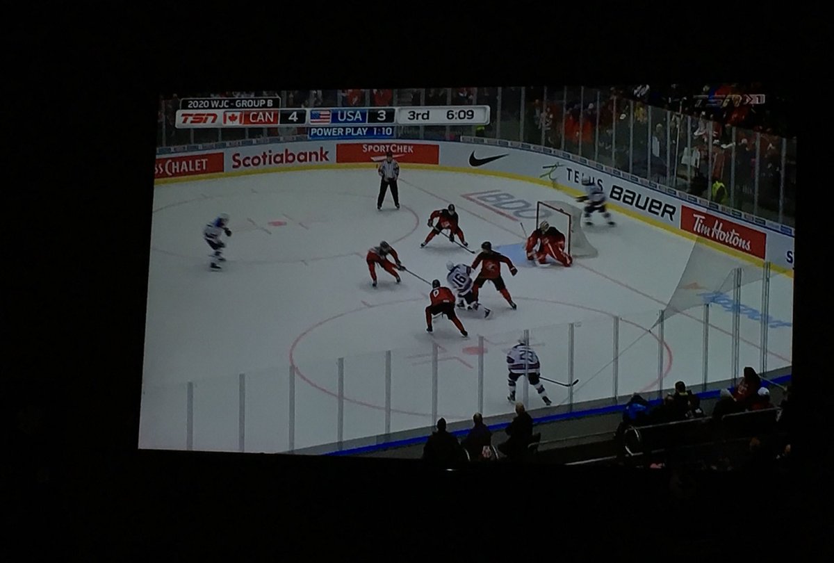 The first picture is the women’s u-18 game, could barley see the players, there were no announcers and I had to dig very hard to even find a link for this game. The second picture is the men’s WJC team on my TV, being announced by NHL announcers on 3 TSN channels. EQUALITY please