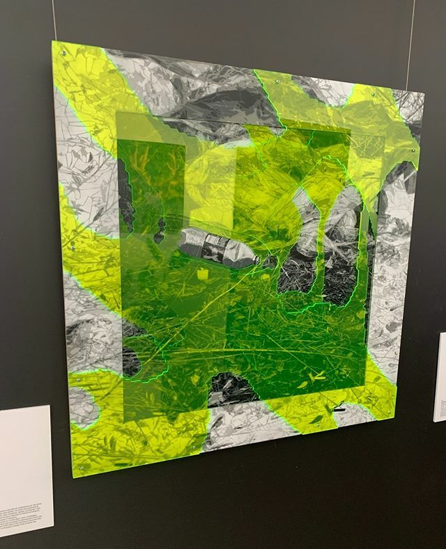 PLASTIC DEW by <a href="/monstfur/">Monstfur</a> (Poland)⁠
Acrylic &amp; Plexiglass on Metal Board⁠
“Hand-cut stencil, acrylic on a metal plate + laser cut plexiglass according to our design. The image in an ironic way comments on littering planet Earth with plastic garbage, re… ift.tt/362Pb70
