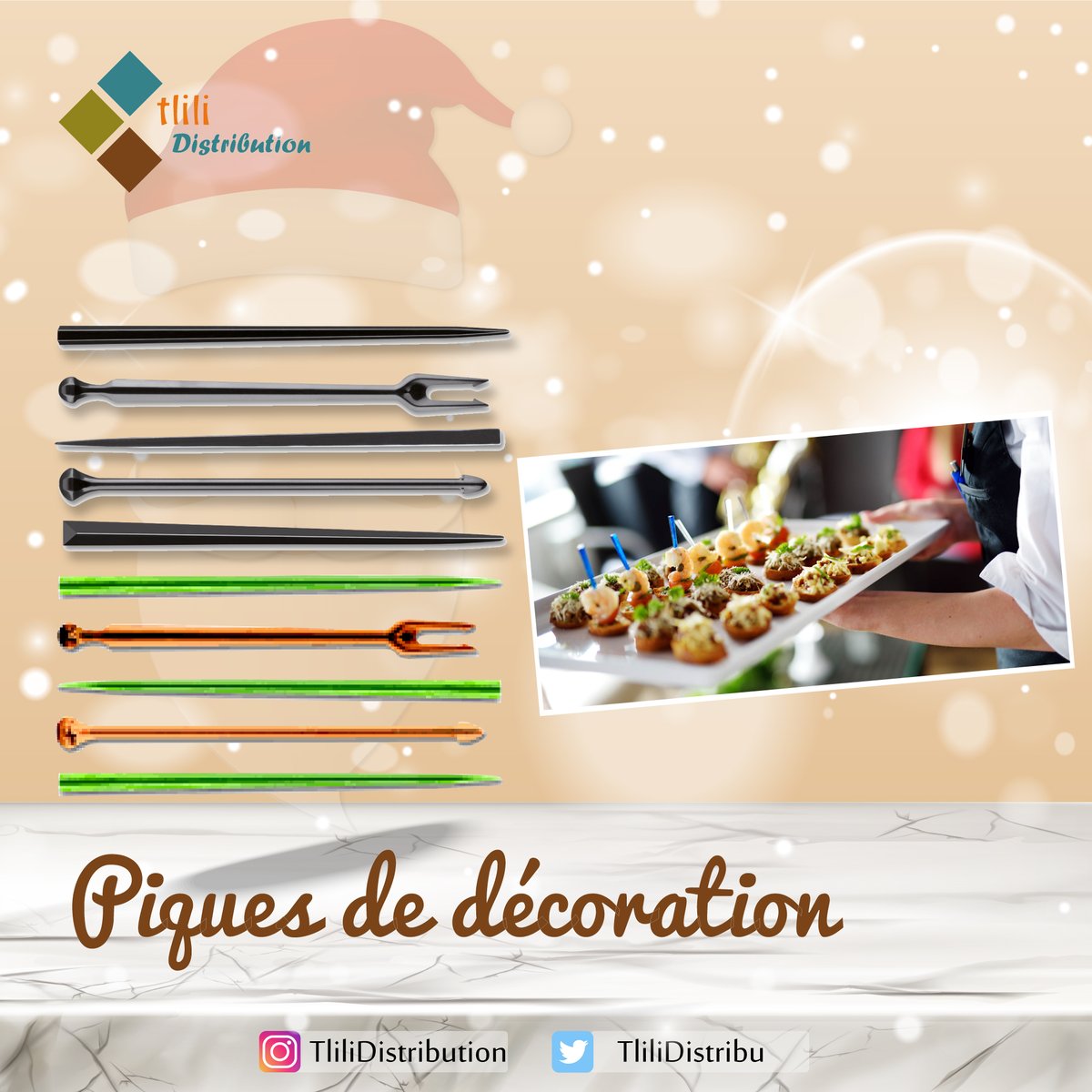 TliliDistribu's tweet photo. [Piques de décoration]
L’art de présenter vos plats ;mélange de gastronomie et design 🥳
Téléphone : 79307242 / 79309008 / 58366180
#Tlilidistribution #piques #décoration #plats #platdecor #platdecoratif #gastronomie #art #design https://t.co/6a93OnbV15