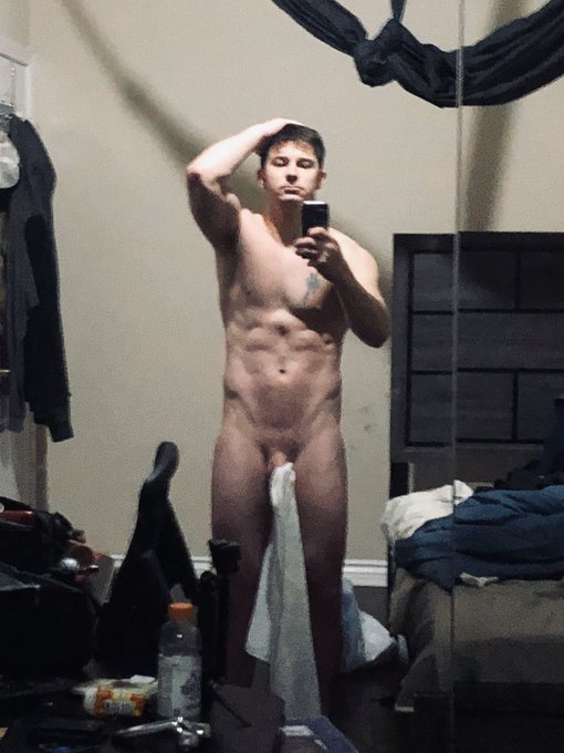 One with the towel and the other with it hanging from my dick like a towel rack lol Hope everyone had