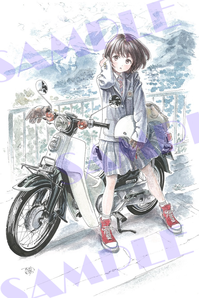 スニーカー文庫 9 1新刊発売 女子高生とバイクとの 友情と日常 小説 スーパーカブ 好評発売中 Amazonでは1 6巻までのセットに 博さん Siiteiebahiro の描きおろしイラストを美麗印刷でお届けするキャンバスアート付きのセットを予約受付中