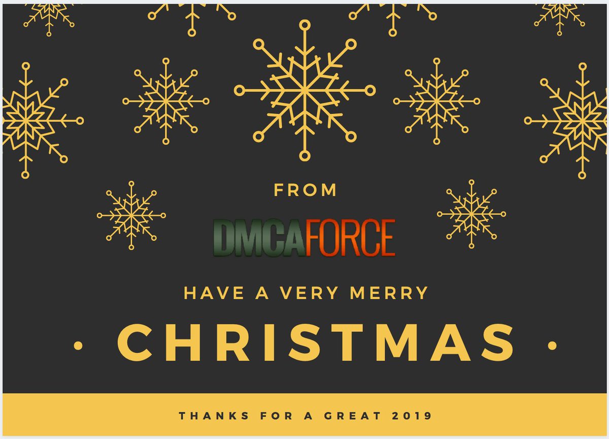 DMCAForce's tweet image. No creatures were stirring not even a mouse... DMCAForce spidered the internet, found stolen content, and took them out. 

We are here to protect you, round the clock. Have a safe and happy holiday from all of us at DMCAForce.