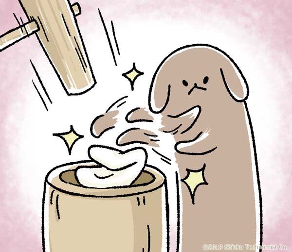 いちねんのしめくくりに、会社でもちつき大会しています! 