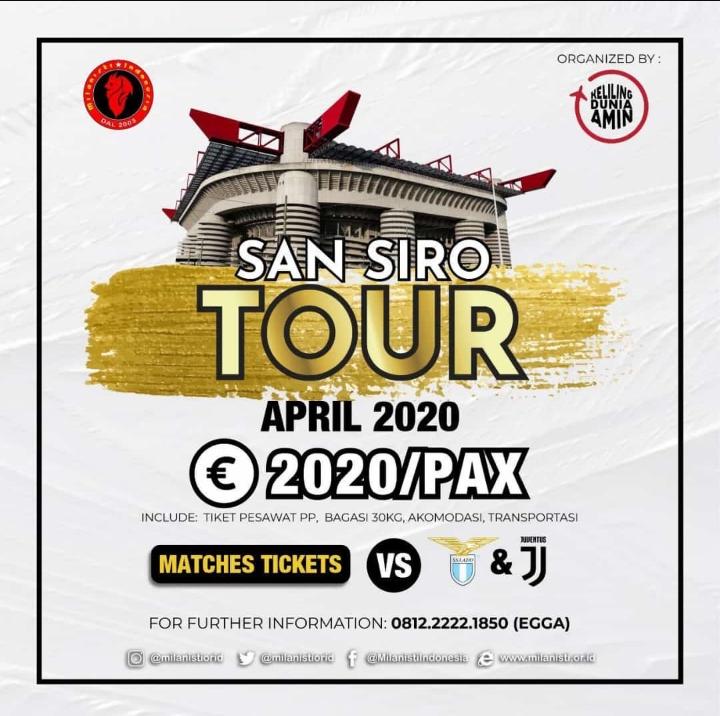 Tur Sansiro 😍👌

Halo Milanisti Indonesia, sudah 2 tahun kita tidak mengadakan Tur San Siro, mungkin masih banyak Milanisti yang semangat berkeinginan mengunjungi kota markas klub tercinta ini.

#MITourSansiro2020
#MilanistiIndonesia
#SempreMilan
#ForzaMilan 🔴⚫💪