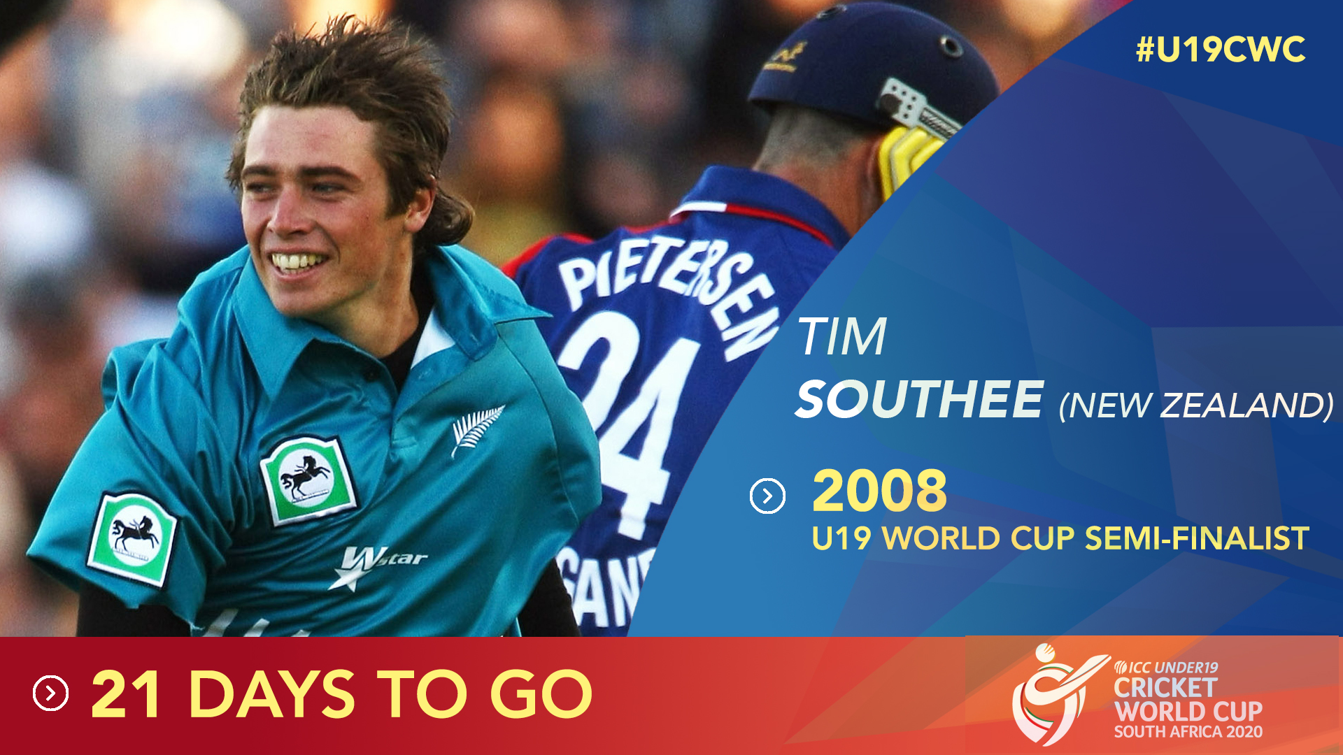 Cricket World Cup 2 1 Days To Go For Icc U19 Cricket World Cup Blackcaps Paceman Tim Southee Featured In The 08 Edition Of The Tournament He Was The Second Highest