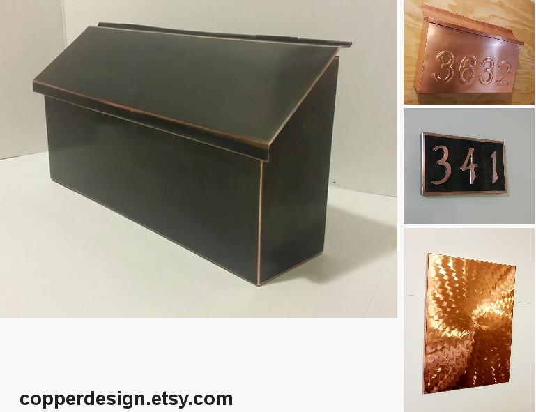 Wall Mount Patina  Copper Mailbox #housewares #outdoor #gardendecor @EtsyMktgTool etsy.me/2FJL5HW #copper #coppermailbox #mailbox