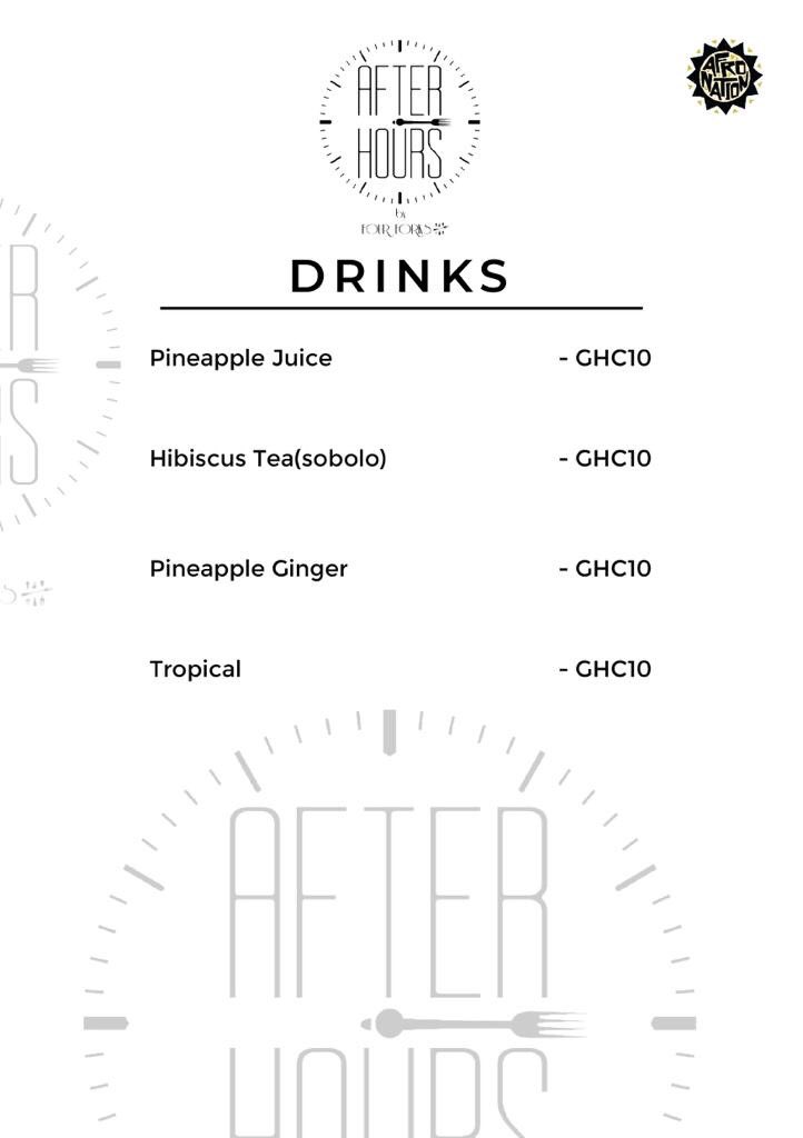 TheFour_Gh's tweet photo. Hi everyone, good news! We will be serving the following menu at Afronation from today to Monday, from 1pm! 🤤😋
#YearOfReturn https://t.co/8SD1hCshpb